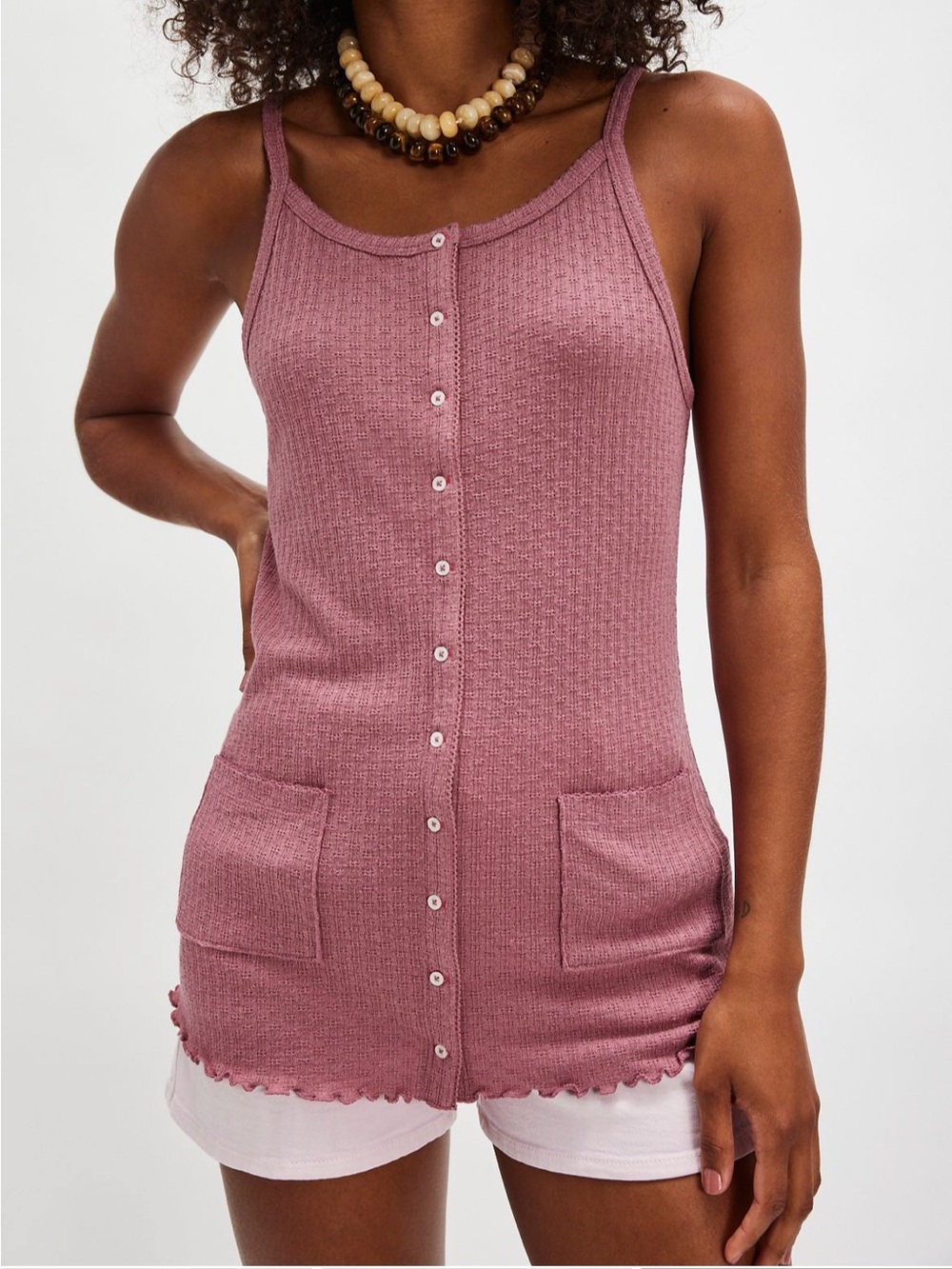 Free People Seraphime Button-Front Tank Top